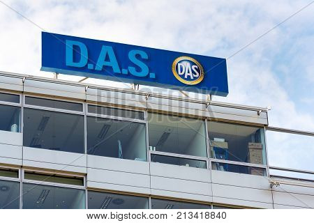 Prague, Czech Republic - October 14: D.a.s. Legal Expenses Insurance Trademark By Ergo Group From Ge