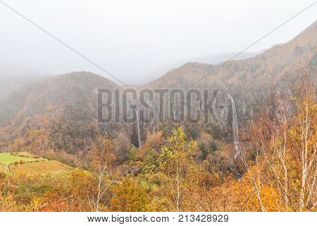 Fudodaki in autumn of Yonago Suzaka-shi Nagano PrefectureJapan.