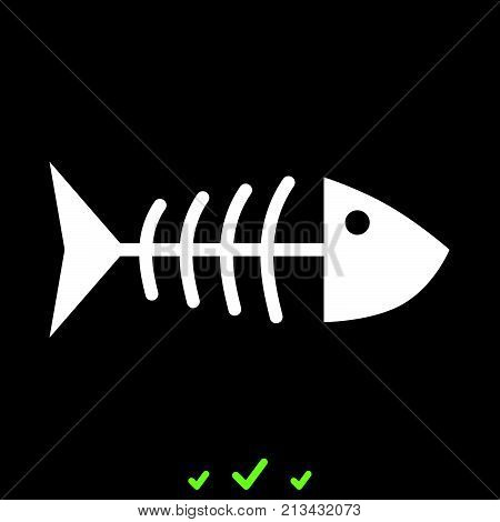 Fish Sceleton It Is White Icon .
