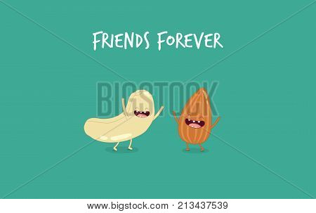 Vegan protein funny set of vector chatacters. Healsy food. vagalife