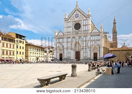 FLORENCE,ITALY - JULY 24,2017 : The Basilica of Santa Croce in Florence