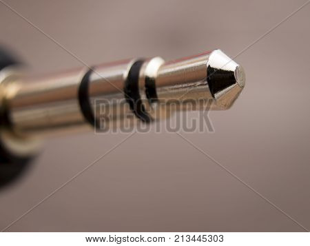 A closeup of a 3.5mm three poles audio connector