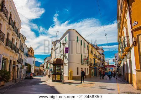 Ronda. The street of the city of Ronda, province of the city of Malaga. Andalusia, Spain. Photo taken - 13 n ovember 2017