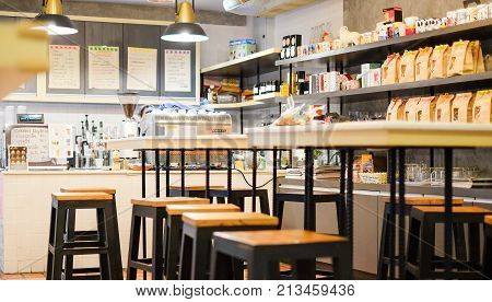 Bangkok Thailand - June 20 2017 : Interior dessert cafe and coffee shop cafe at Phuttha Bucha Road.