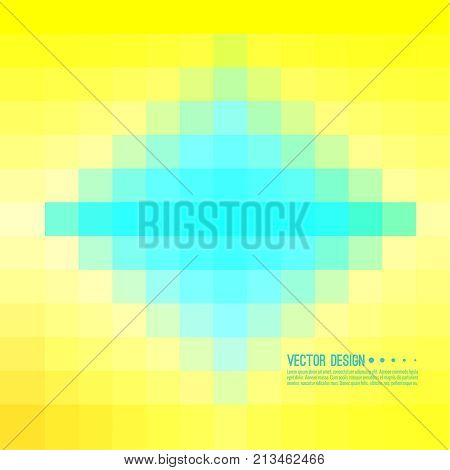 Abstract pixel background with colorful squares. Transition and gradation of color. Vector blend gradient for illustrations, covers and flyer.