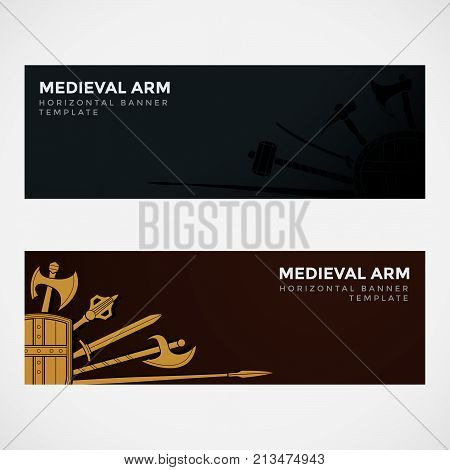 Medieval Cold Steel Arms Banners.
