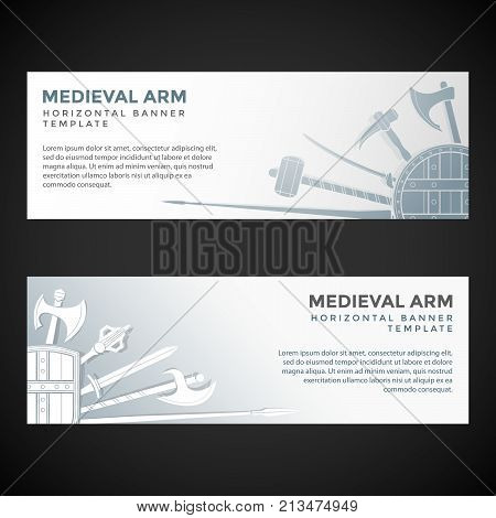 Medieval Cold Steel Arms Banners.