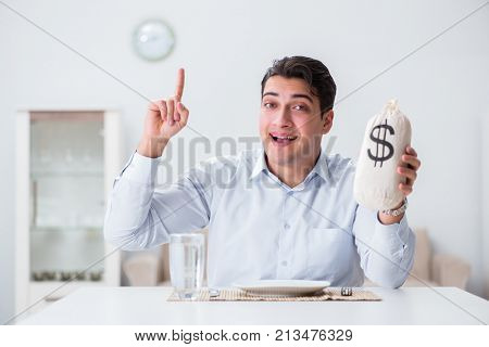 Concept of expensive dining in restaurants