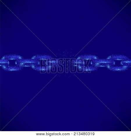 Brocken Polygonal Chain on Dark Blue Background
