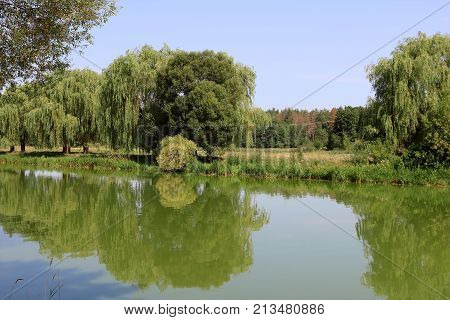 River Southern Buh in near Vinnytsia, Ukraine in the summer