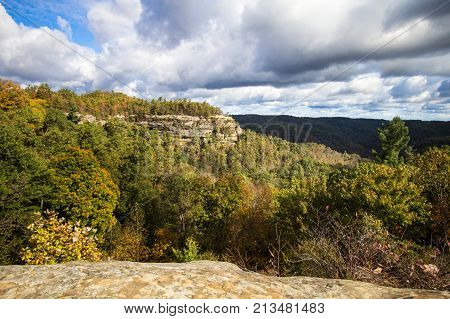 Kentucky Appalachian Mountain Landscape. Overlook of the Appalachian Mountains from the Natural Bridge State Park in Slade, Kentucky.