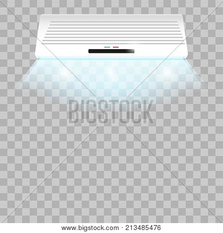 Air conditioning cooling breeze blows cold. Air conditioning vector illustration on transparent background