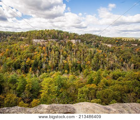 Kentucky Mountain Panorama. Overlook view from the Red River Gorge in the Daniel Boone National Forest in Slade, Kentucky.