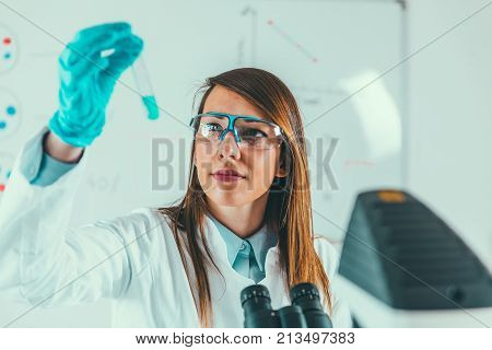 Biotechnology In La, Toned Image, One Woman Only