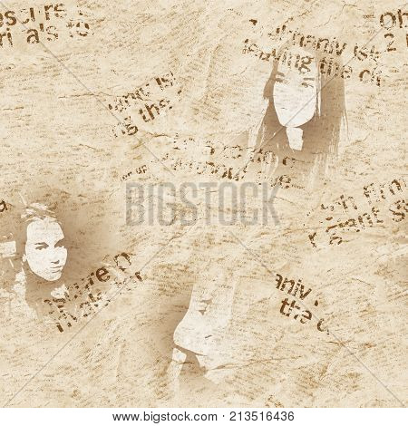 Vintage Newspaper Seamless Background