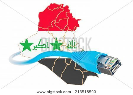 Internet connection in Iraq concept. 3D rendering isolated on white background