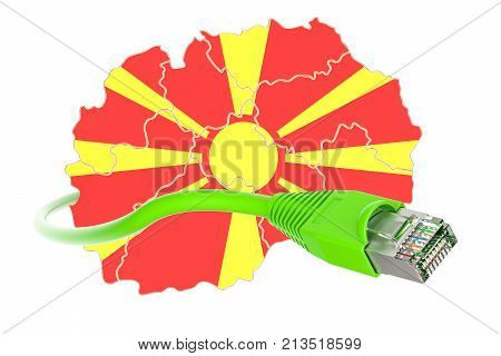 Internet connection in Macedonia concept. 3D rendering isolated on white background