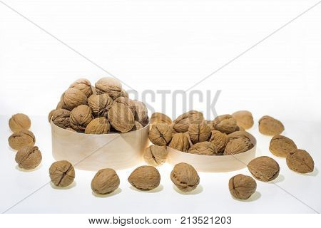 Christmas Nuts On White Background.
