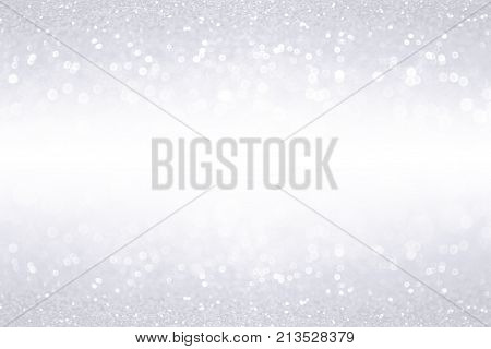 Elegant silver white glitter sparkle confetti background for happy birthday party invite