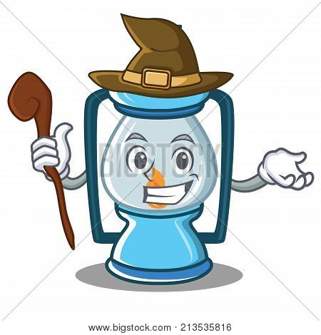 Witch lantern character cartoon style vector illustration