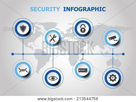 Infographic design with security icons, stock vector