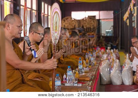 Nakhon Ratchasima Thailand October 15 : The Traditional Buddhist Ceremony Kathin Held At Wat Wiwakew