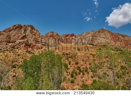 Noravank Armenian Monastery sitting high on a cliff