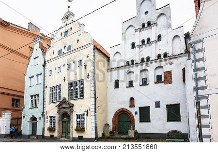 Three Brothers Houses On Maza Pils Street In Riga