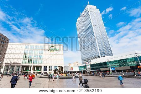 Shops And Hotel On Alexanderplatz In Berlin