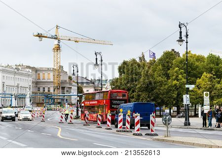 Bus Stop Near Lustgarten Park In Berlin