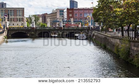 Schlossbrucke Bridge Over Spree In Berlin