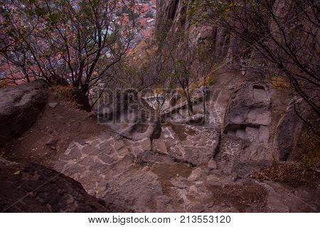Old road to and from castle of Afyon