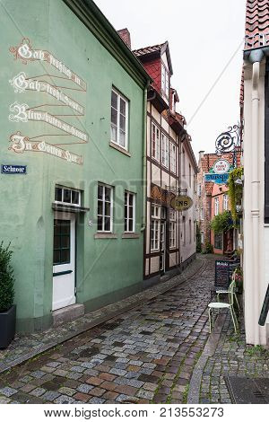 Residential Houses In Schnoor Quarter In Bremen
