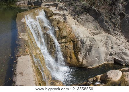Waterfall is a scenic waterfall located in Georgia. Perfect view waterfall in sunlight