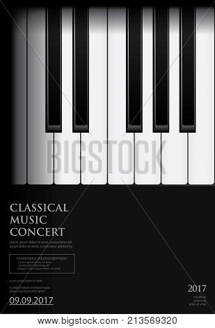 Music Grand Piano Poster Design Background Template