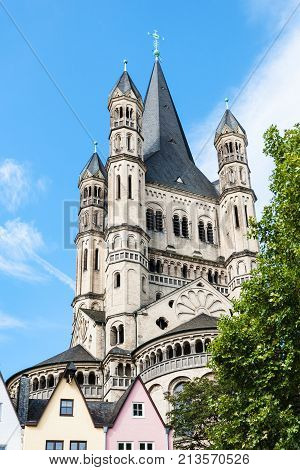 Great St Martin Church Over Fish Market In Cologne