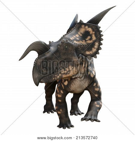 3D Rendering Dinosaur Einiosaurus On White