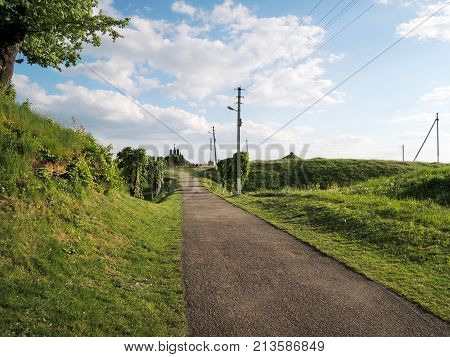 Road to sky landscape field nature green grass