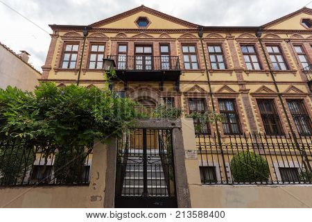 XANTHI, GREECE - SEPTEMBER 23, 2017: Street and old houses in old town of Xanthi, East Macedonia and Thrace, Greece