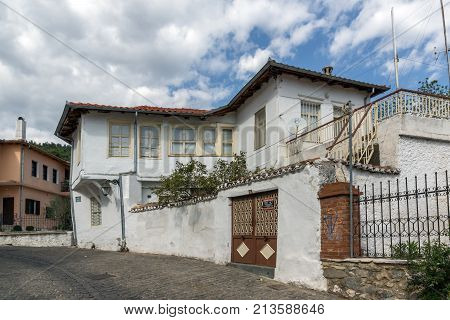 XANTHI, GREECE - SEPTEMBER 23, 2017: Street and old houses in old town of Xanthi, East Macedonia and Thrace, Greece