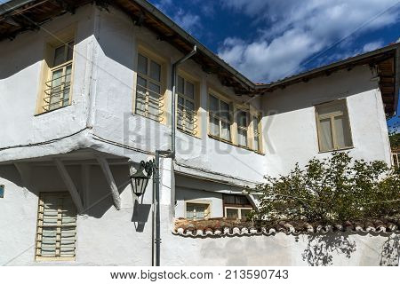 XANTHI, GREECE - SEPTEMBER 23, 2017: Street and old houses in old town of Xanthi, East Macedonia and Thrace, Greece