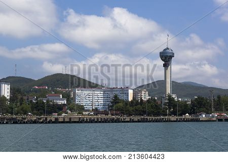 Tuapse, Krasnodar region, Russia - July 8, 2013: View from the sea