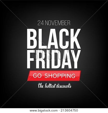White text on contrast black background. Vector illustration