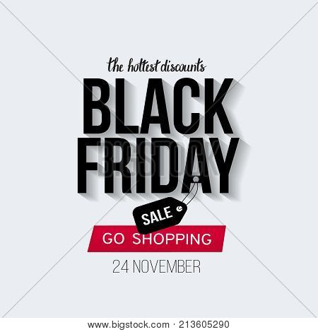 Black and red text on contrast white background. Vector illustration