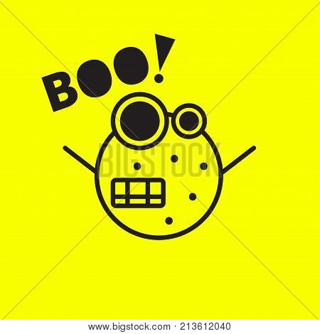 Smiley monster. Emoji creation. Funny ugly character. Stock vector