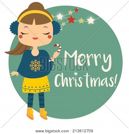 Cute Winter Girl Vector Photo Free Trial Bigstock
