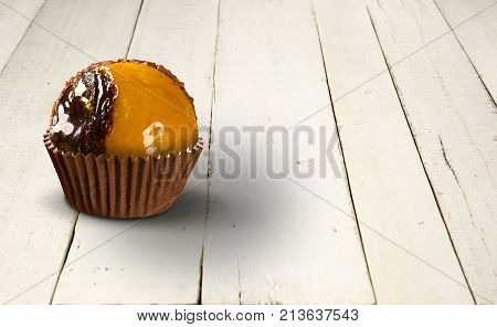 Traditional Brazilian Sweet Isolated On White Background. Olho De Sogra.