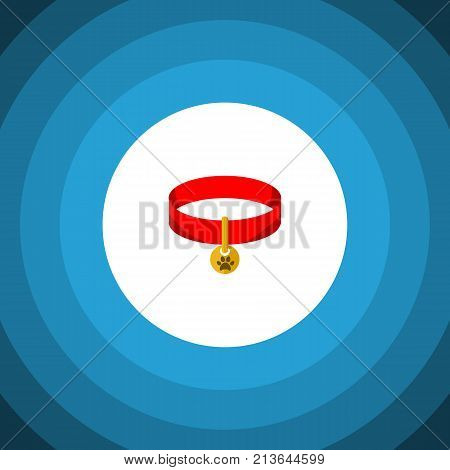 Kitty Collar Vector Element Can Be Used For Cat, Collar, Necklace Design Concept.  Isolated Cat Necklace Flat Icon.