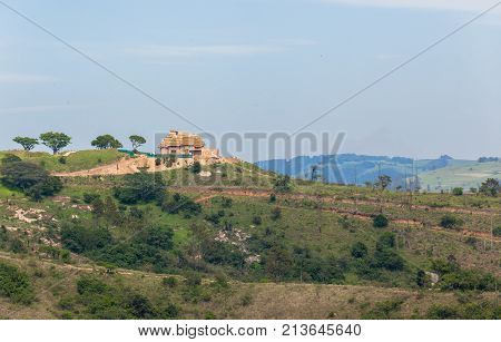 Home house construction located overlooking thousand hills and valleys KZ-Natal South-Africa