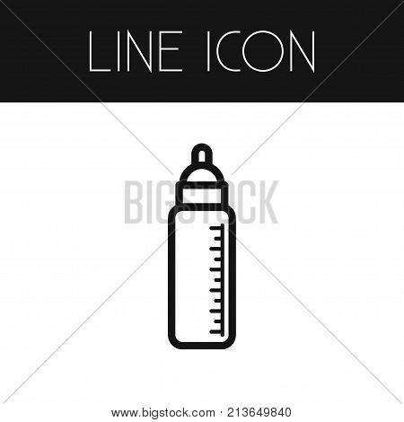 Bottle Vector Element Can Be Used For Feeding, Baby, Bottle Design Concept.  Isolated Feeding Outline.